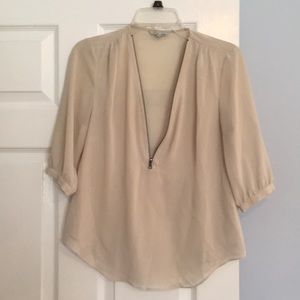 Silky blouse zip detail